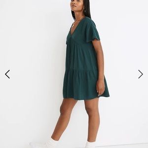 Madewell light spun Popover Tiered Mini Dress